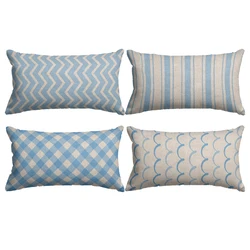 Baby Blue cute Cushion Cover Linen Pillowcover 30x50cm Sofa Decorative Cushions Throw Pillows Home Decor Pillowcase