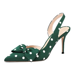 Lovirs Donna Papillon Slingback 8.5 cm Décolleté Punta a punta Tacchi a spillo Polka Dot Tacco alto Abito Scarpe da festa Taglie forti US5-15