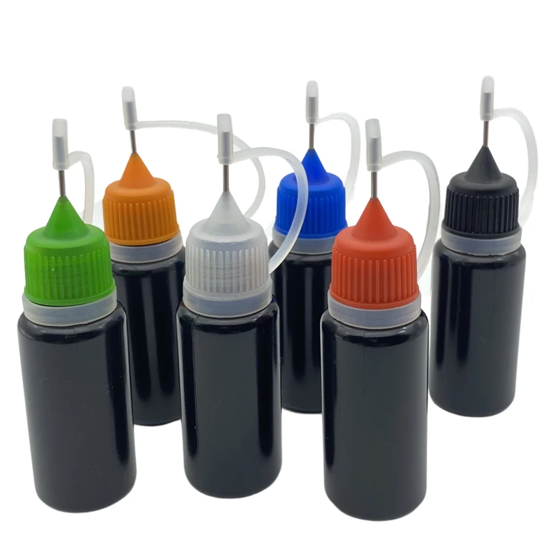 Compte-gouttes en PE noir africain, bouchon de 10ml, bouteille en plastique, d'extraction liquide E, 2 pièces