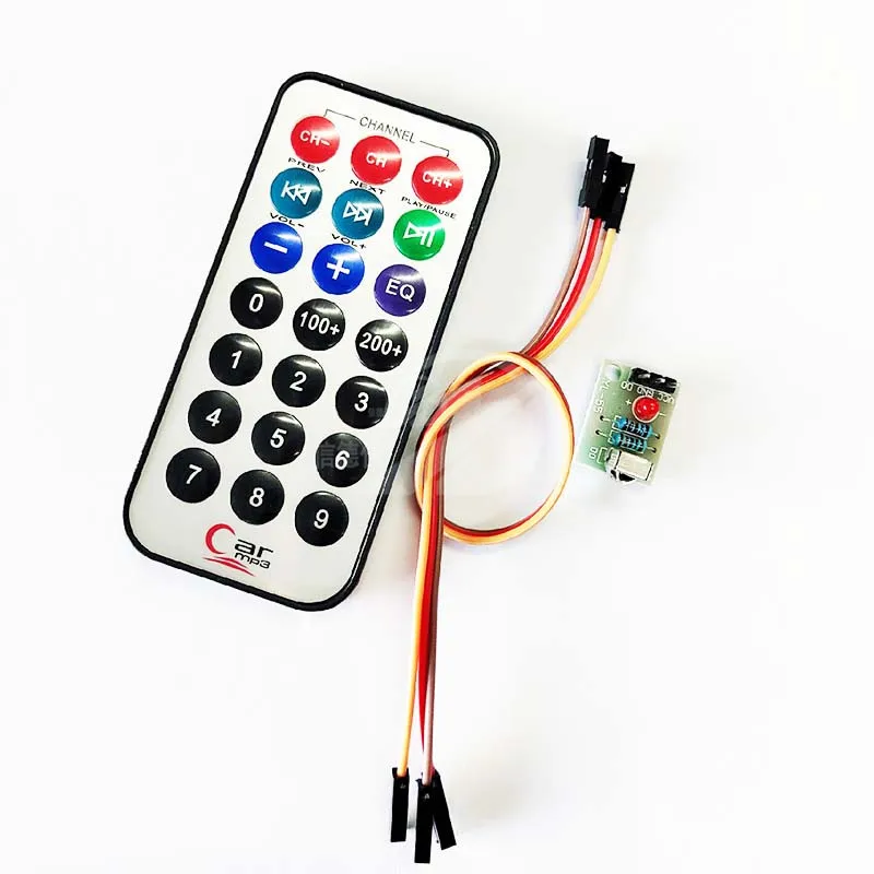 

3-piece set, single-chip microcomputer infrared remote control module + receiving head HX1838+NEC coded infrared remote control