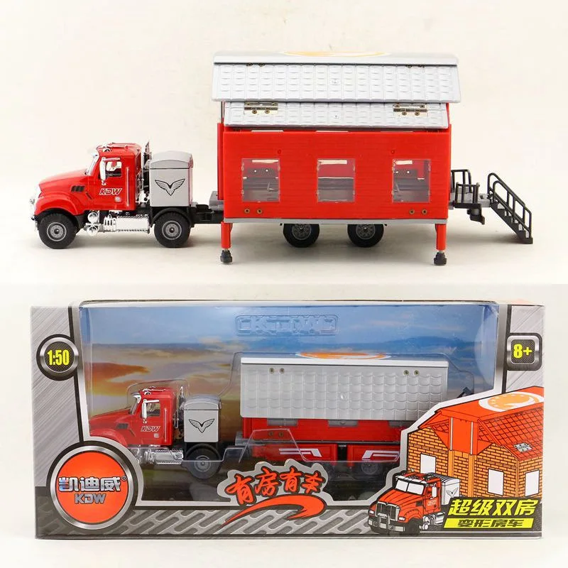 1:50 alloy Travel container truck model,high-quality double room car toy,deformed double-layer RV,free shipping