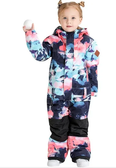 

3-6 Years Old Children Ski Suit Girls Onesie Snowboard Attire Kids Snow Jackets And Pants Set Boys Waterproof One-Piece Jumpsuit