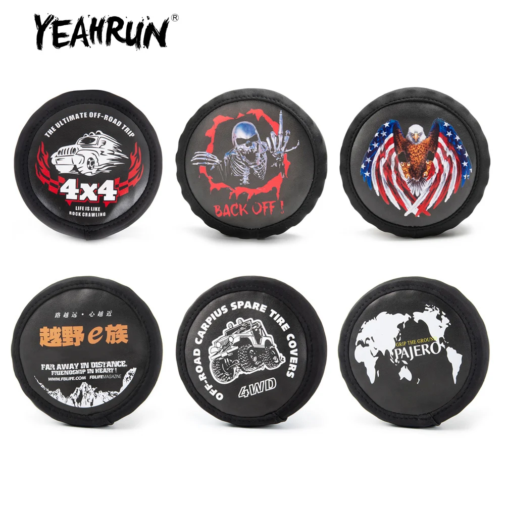 YEAHRUN Racing Spare Tires Cover Skeleton Pattern for TRX-4 Axial SCX10 D90 1/10 RC Crawler Car 100-120mm Diameter Tires