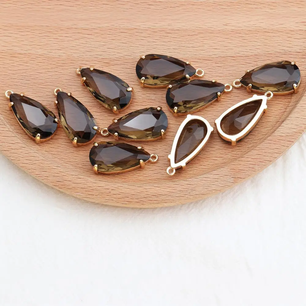 GUFEATHER M556,Crystal gemstone,jewelry accessories,Metal frame,hand made,charm,jewelry making,diy earrings pendant,10pcs/lot