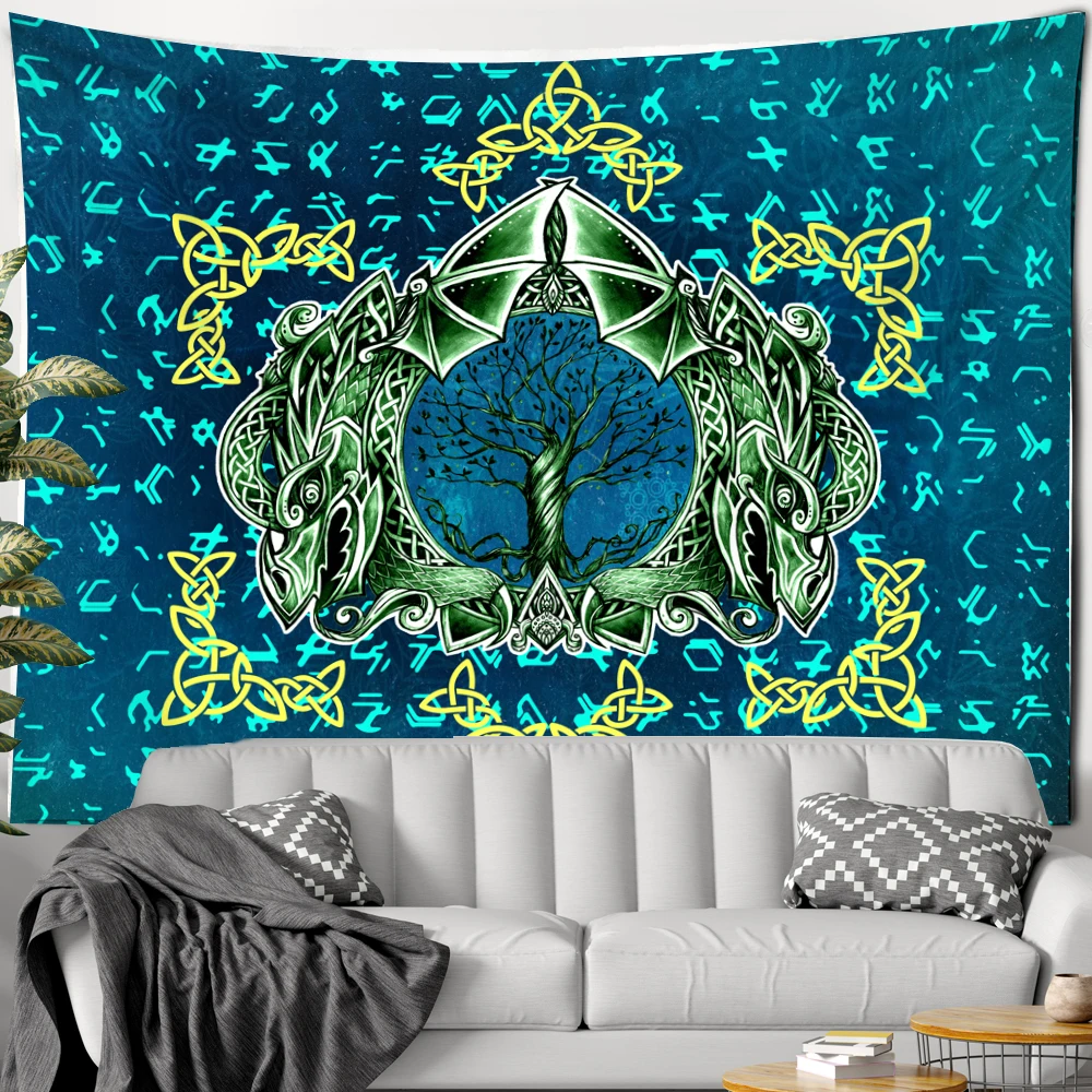 Life Tree Art Tapestry Bohemian Decorative Yoga Background Poster Hippie Witchcraft Tapiz Room Wall Decorative Tapestry