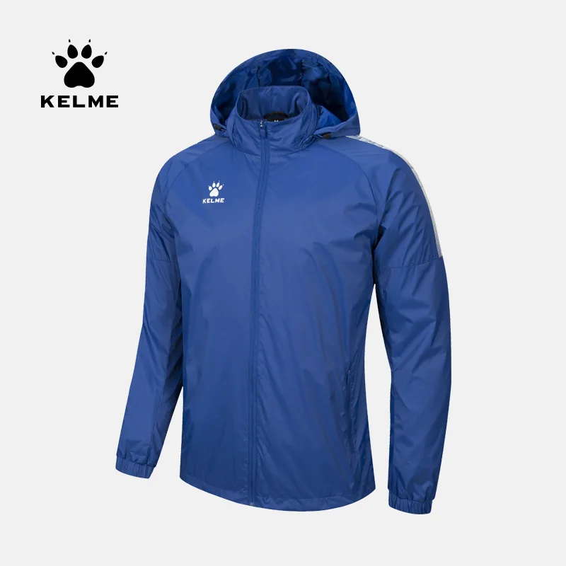 KELME Men's Sportswear Exercise Jacket Woman Hooded Windproof Jacket  Joggers Football Running Training Zipper Jacket  3991555