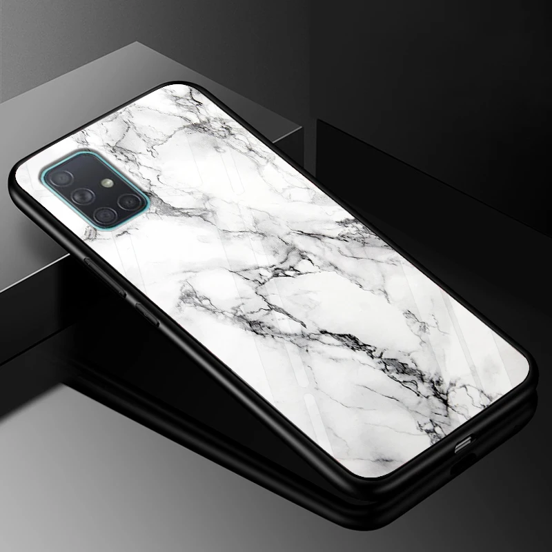 Tempered Glass Case for Samsung A71 A51 S10e S20 S10 Ultra Plus Cover A70 A50 A40 A20S A10 S9 S8 Plus S7 Edge Lite Hard Case