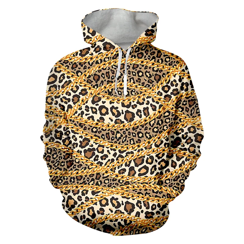 

Necklace Gold 3D Printed Hoodies Hip Hop Sweatshirts Long Sleeve Pullover Loose Print Streetwear For Men And Women Oversized 4XL