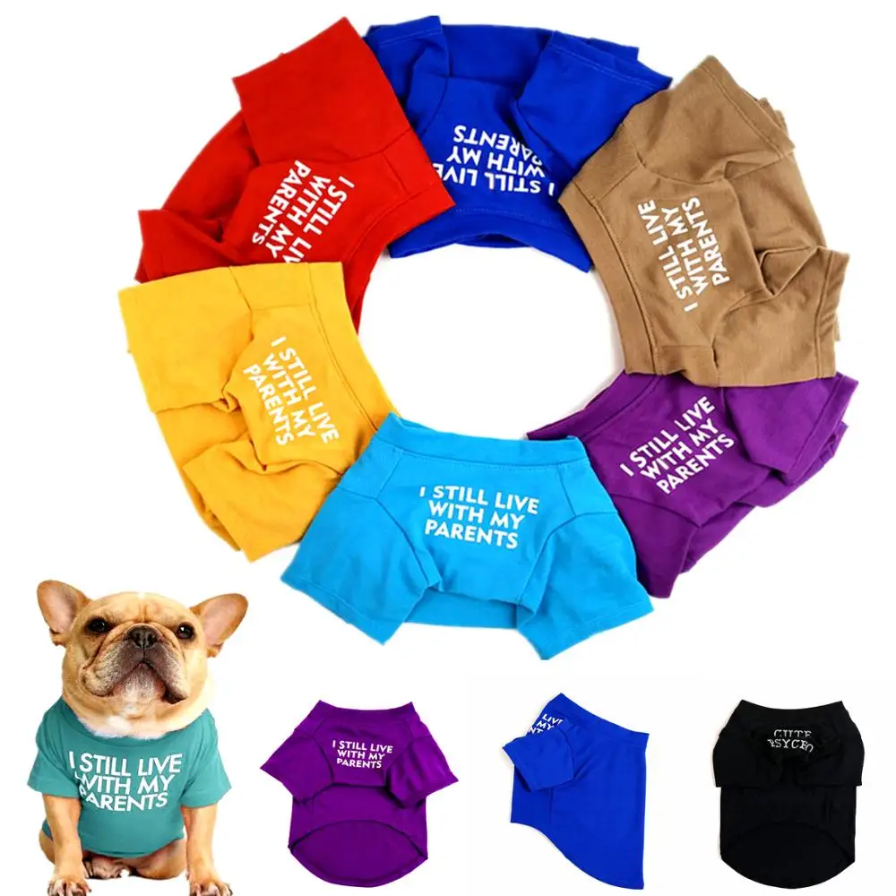 Vestiti per cani per animali domestici vestiti per gilet per cani di piccola taglia gatti vestiti di moda in cotone per Bulldog francese T-shirt per