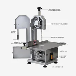 Elektryczna piła do cięcia kości Robot kuchenny Komercyjny pulpit Elektryczna piła do cięcia kości Obcinak do kości Mała kość z 2 piłami