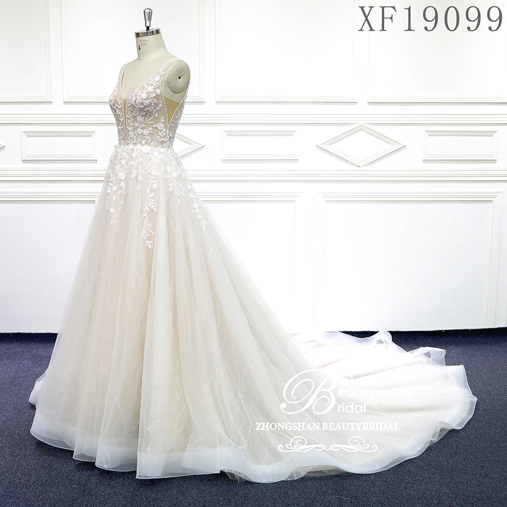 

2020 Wedding Dresses Robe De Mariage Vestidos De Novia Custom Made With Lace Appliques Wedding Dress XF19099