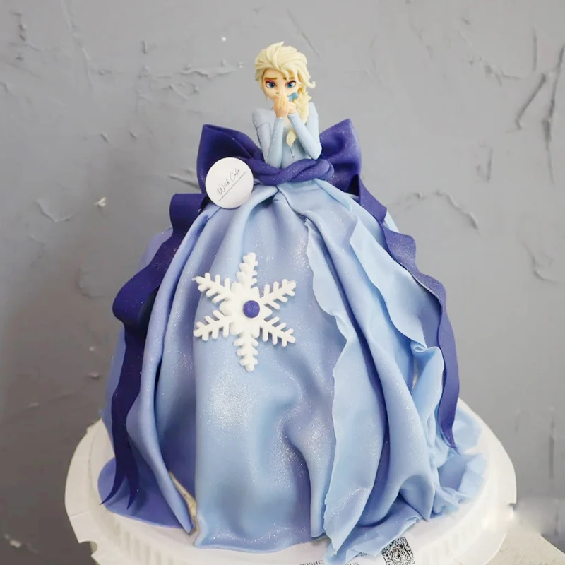 الكرتون كعكة عيد ميلاد الديكور تأثيث المواد الجليد الأميرة القلعة فتاة عيد ميلاد كعكة توبر دمية الأطفال الحب الثلوج هدية