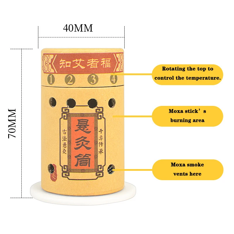 Chinese Body Massage Device Moxibustion Box Moxa Sticks Burner Heating Acupuncture Point Therapy Women Gynaecopathia Mini Moxa