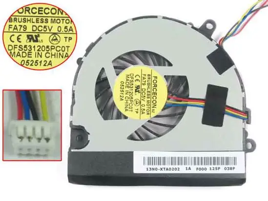 Forcecon DFS531205PC0T DC 5V 0.5A 4-Wire Server Cooling Fan