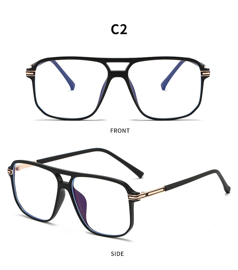 Blau Licht Blockieren Gläser Rahmen für Männer und Frauen Optische Gläser Vollrand Aviator Stilvolle Rezept Brille Pilot Rahmen – Detail 15