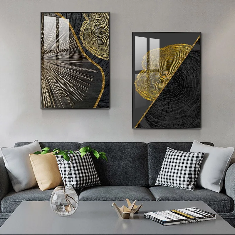Abstract Golden Tree Wall Art Modern Pictures Canvas Painting Wall Poster for Living Room Office Home Decorative Prints Cuadros