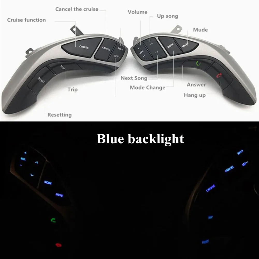 Car Styling Steering Wheel Button Control Volume channel Phone Cruise Control Switch For Elantra AT 2012-2015