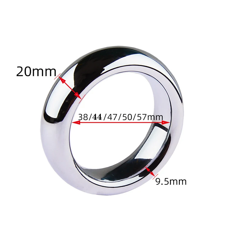 Super Smooth Stainless Steel Large Cock Ring Delay Lock Penis Ring Heavy Duty Metal Male Ball Scrotum Stretcher Sex Toys For Men