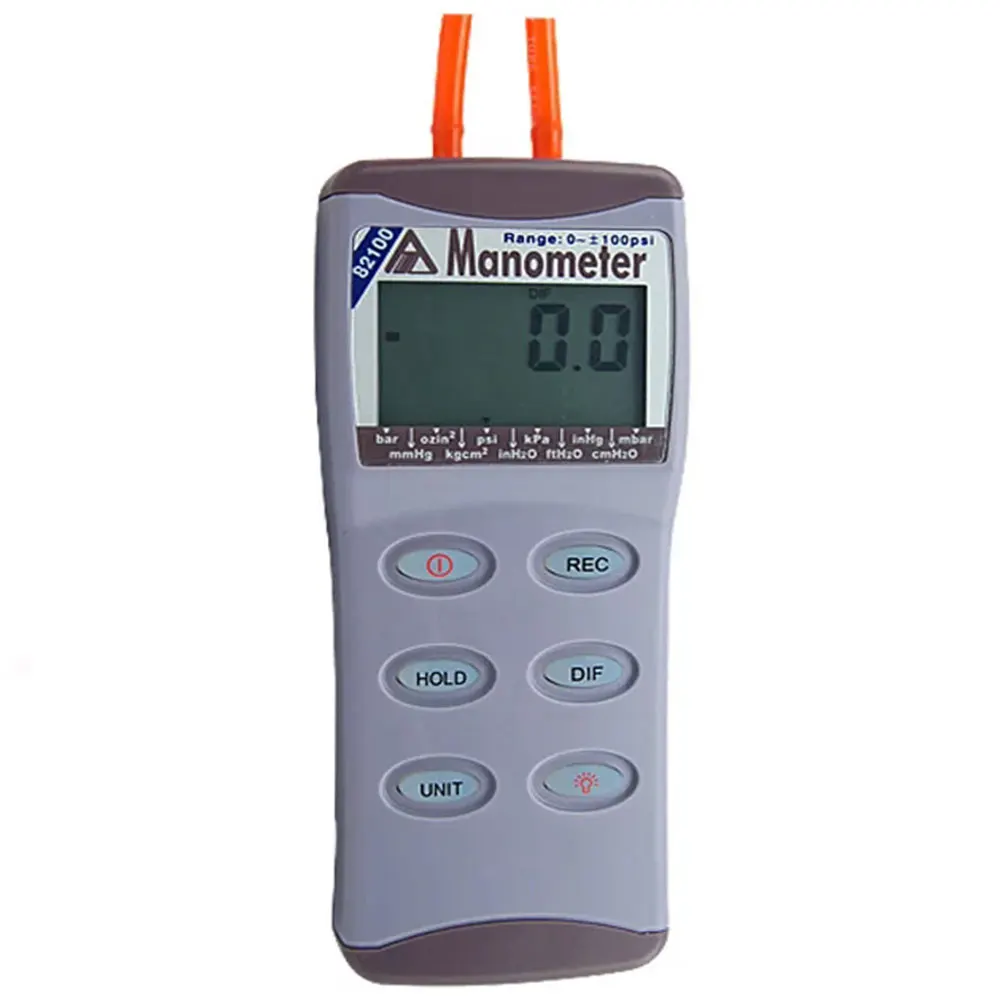 AZ82100 100 psi Digital Manometer Measure the Air Differential Pressure,Hold Function, Maximum/Minimum, Record Indicator.