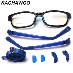 Kachawoo optical glasses frame boy black blue square eyeglasses for kids computer girl TR90 spectacles comfortable clear lens