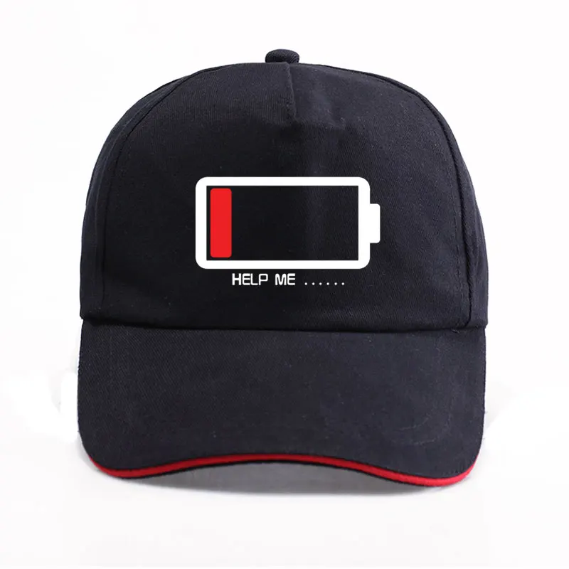 Summer quality casual Batteries Help Me funny Baseball Cap Unisex Women Men Cotton Dad Hat Snapback Hats Trucker Cap Sun-Hats