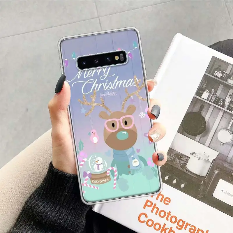 Merry Christmas gift Happy new Year cute Phone Case For Samsung Galaxy S23 S24 Ultra S20 FE S21 S22 Plus S10 S10E S9 S8 + Soft