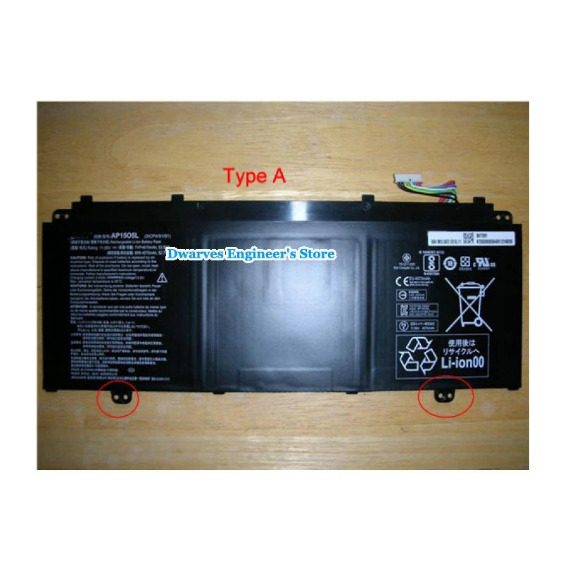 Genuine AP15O5L 11.55V 4670mAh Laptop Battery AP1505L AP15O3K AP1503K 3ICP4/91/91  For Acer Aspire S13 S5 CHROMEBOOK R13 SERIES