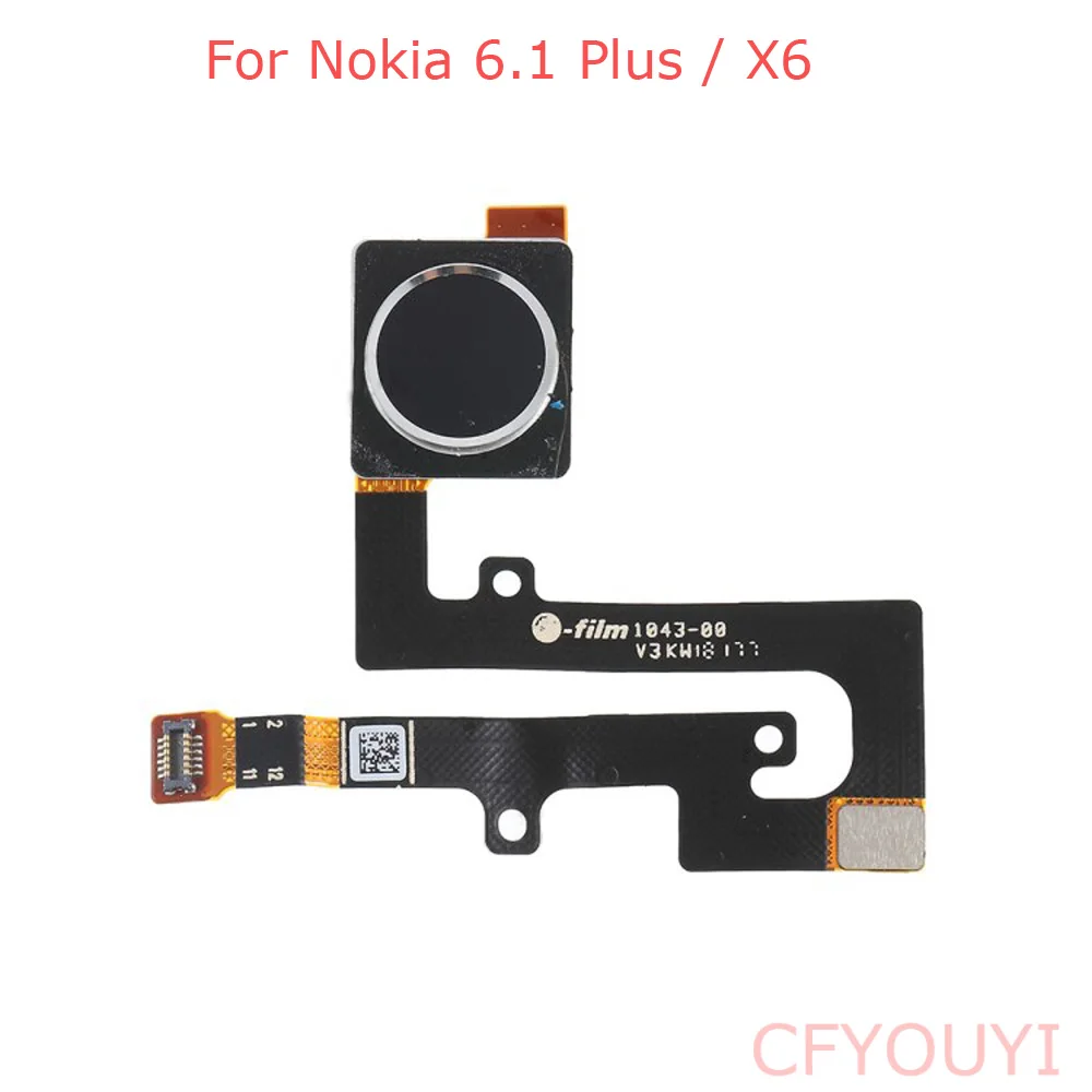 

Black Color For Nokia X6 2018 6.1 Plus Home Button Key Fingerprint Sensor Flex Cable Replacement Part