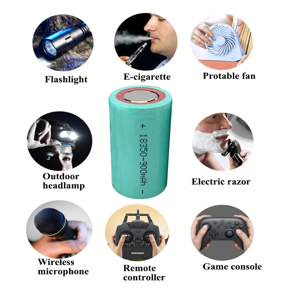 6-10 pezzi vendita calda GQYM 18350 batteria torcia 3.7v 900mAh batterie ricaricabili agli ioni di litio ad alte prestazioni