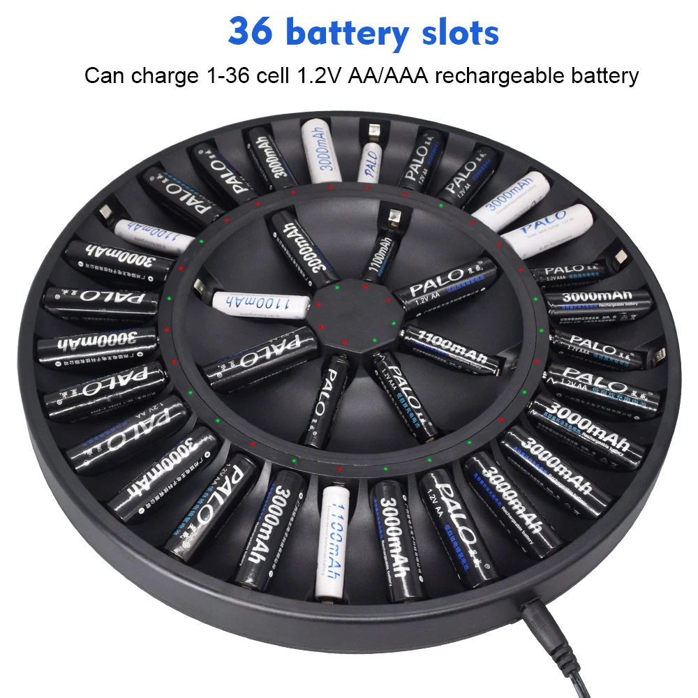 

PALO 36 slots 1.2V AA AAA battery charger rechargeable aa aaa nimh nicd battery smart charger for KTV School Hotel Clubhouse use