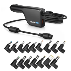 12V-24V 108W Universal Laptop Car Charger with QC3.0 DC Adapter Power Supply 16V 18.5V 19V 19.5V 20V for HP Dell IBM Lenovo Acer