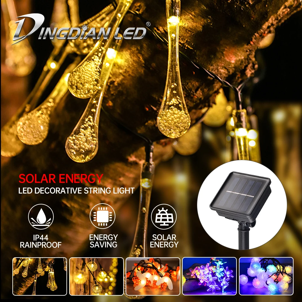 

Solar Light String solar power outdoor waterproof holiday christmas decoration solar panel included solar led string lights