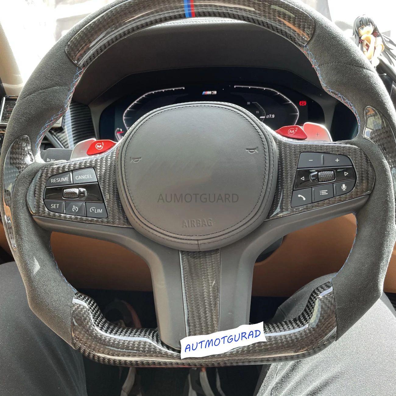 

Electric Customized Carbon Fiber Steering Wheel For BMW 3 5 Series M3 M5 2019-2021 G20 (with paddle hole)