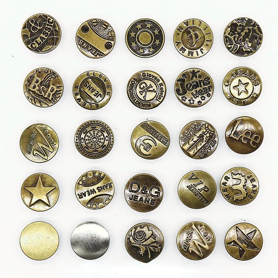 50 Pcs 17 mm Boxed Metal Jeans Button Denim Button Men Women Sewing-free Detachable Pants Change Waist Size Buttons Accessories