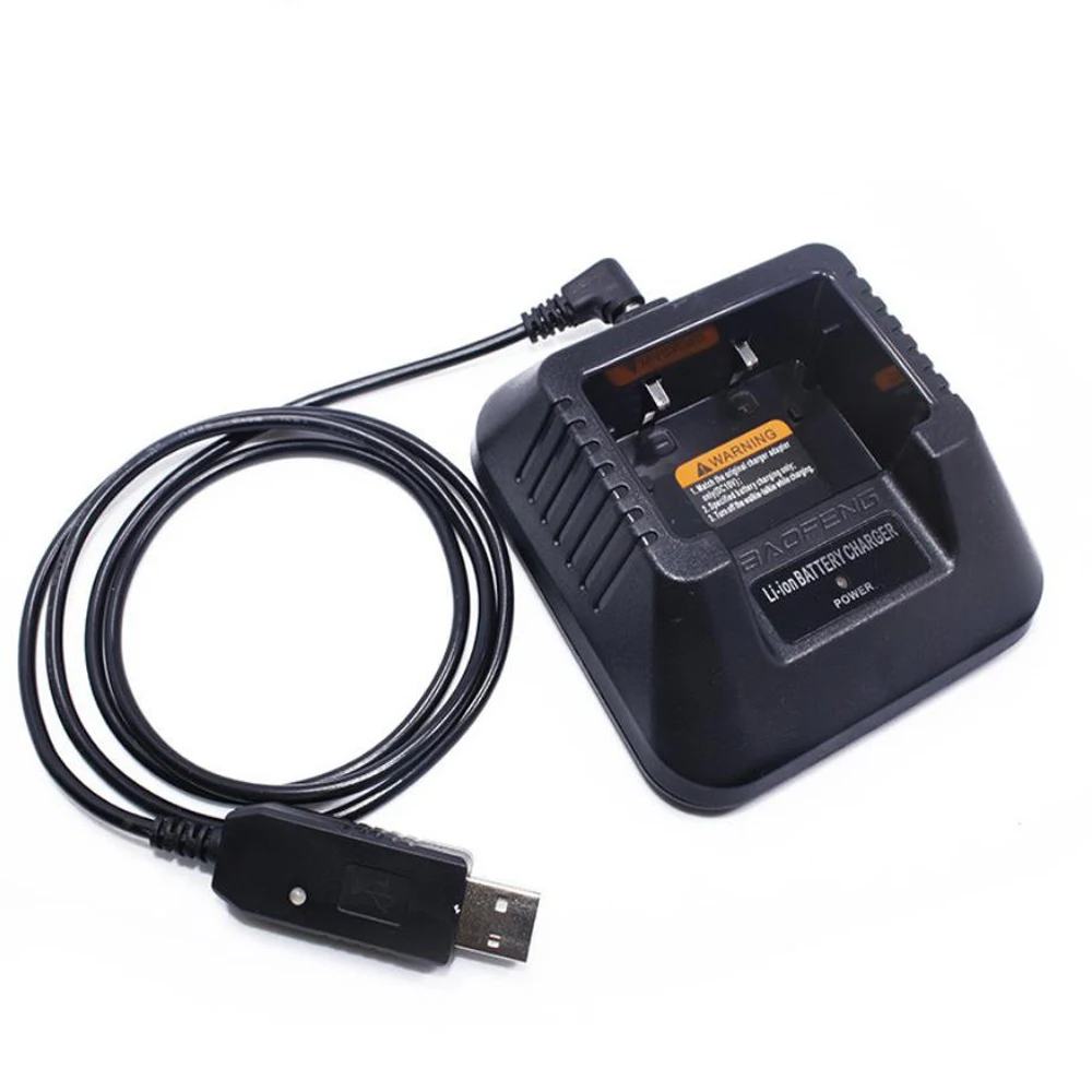 Li-ion Battery Charger USB Adapter Charger For BAOFENG UV-5R UV5R BF-F8HP Plus Two Way Radio Walkie Talkie Accessories