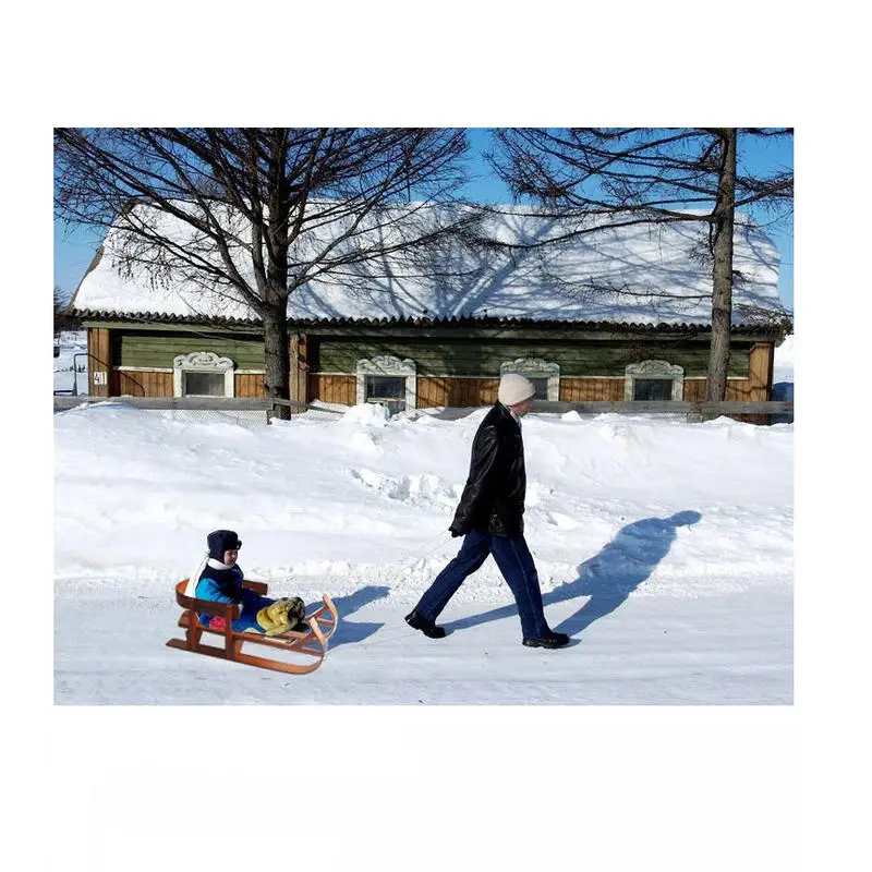 HAGIBIS Wood Child Sled, Kids Beech Sledge Skating Board, Winter Outdoor Sport Sled, Snow Sledge, Slittino Neve
