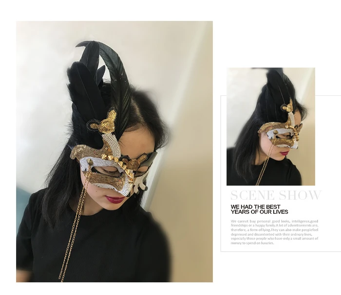 H3447 Feather Eye Cosplay Masks Adult Women Party Halloween Carnival Cosplay Headwear Girl Masquerade Fashion Sexy Accessories