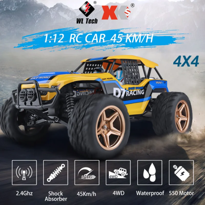 WLTOYS 12429 12402-A 1/12 RC Car Desert Off-road Vehicle Rock Racing Tracked Truck 12402 Highway Remote Control Toy 12429 WLtoys