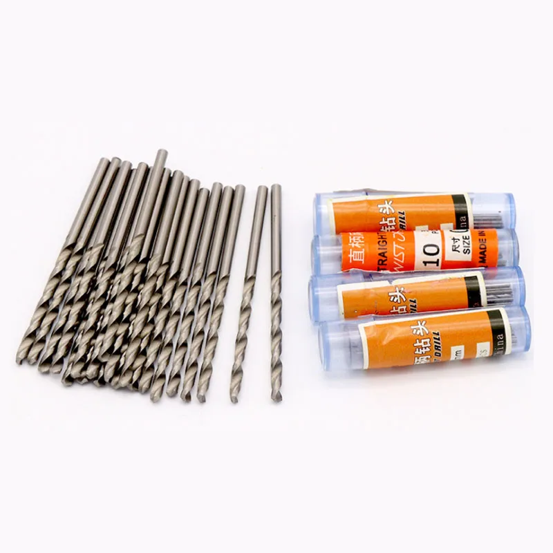 10Pcs 0.5-4mm HSS Straight Stem Twist Drill Spiral Drill Bit