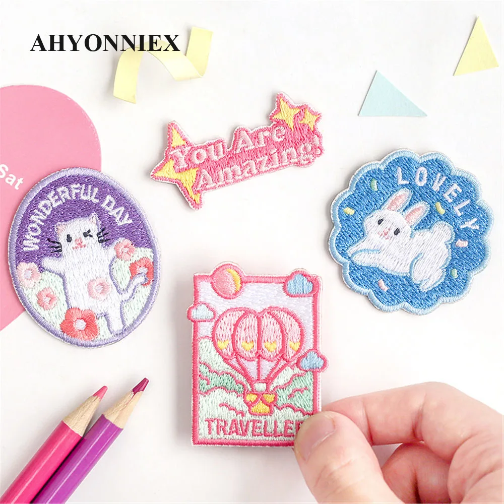 AHYONNIEX 1 Piece You Are Candy Amazing Patches Clothes Bags DIY Applique Embroidery Parches Iron On Patch for Clothes