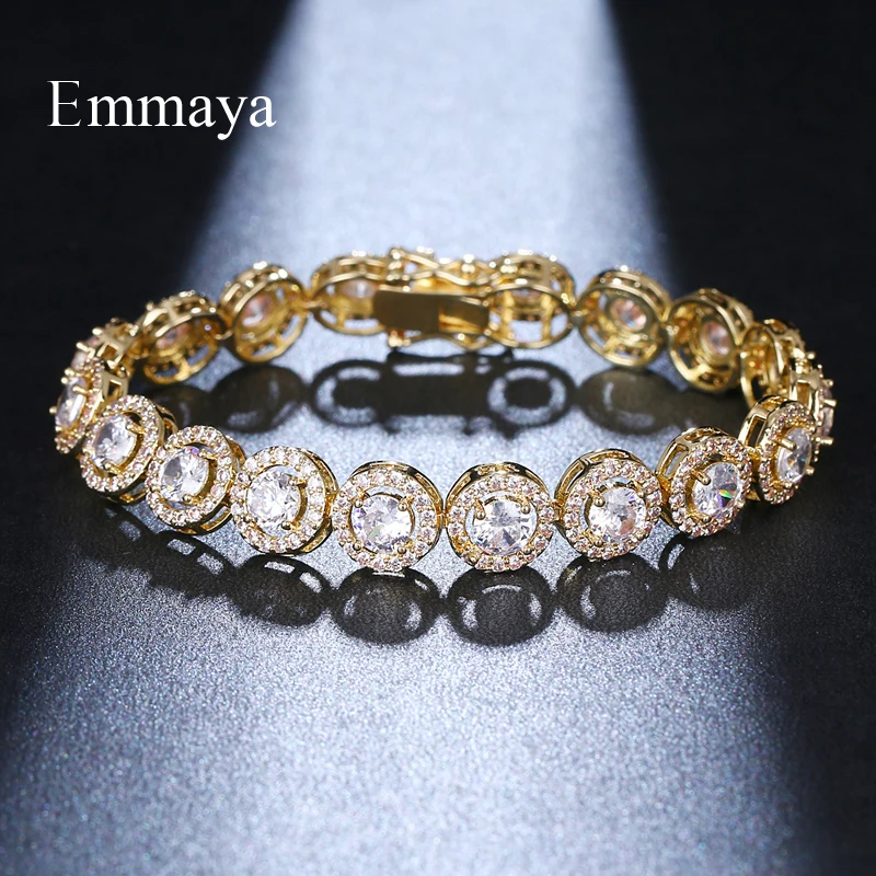 EMMAYA New Arrival For Charming Female  Classic Series Round Shape AAA Zirconia Multicolors Bracelet Fashion Statement