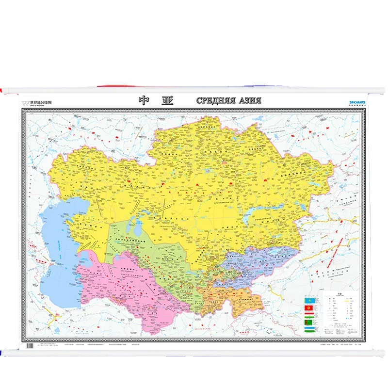 Mapa chino e inglés de los Estados Unidos, tabla de pared HD, mapa de los Estados Unidos, laminada meticulosamente, 1,5*1,1 m con poste