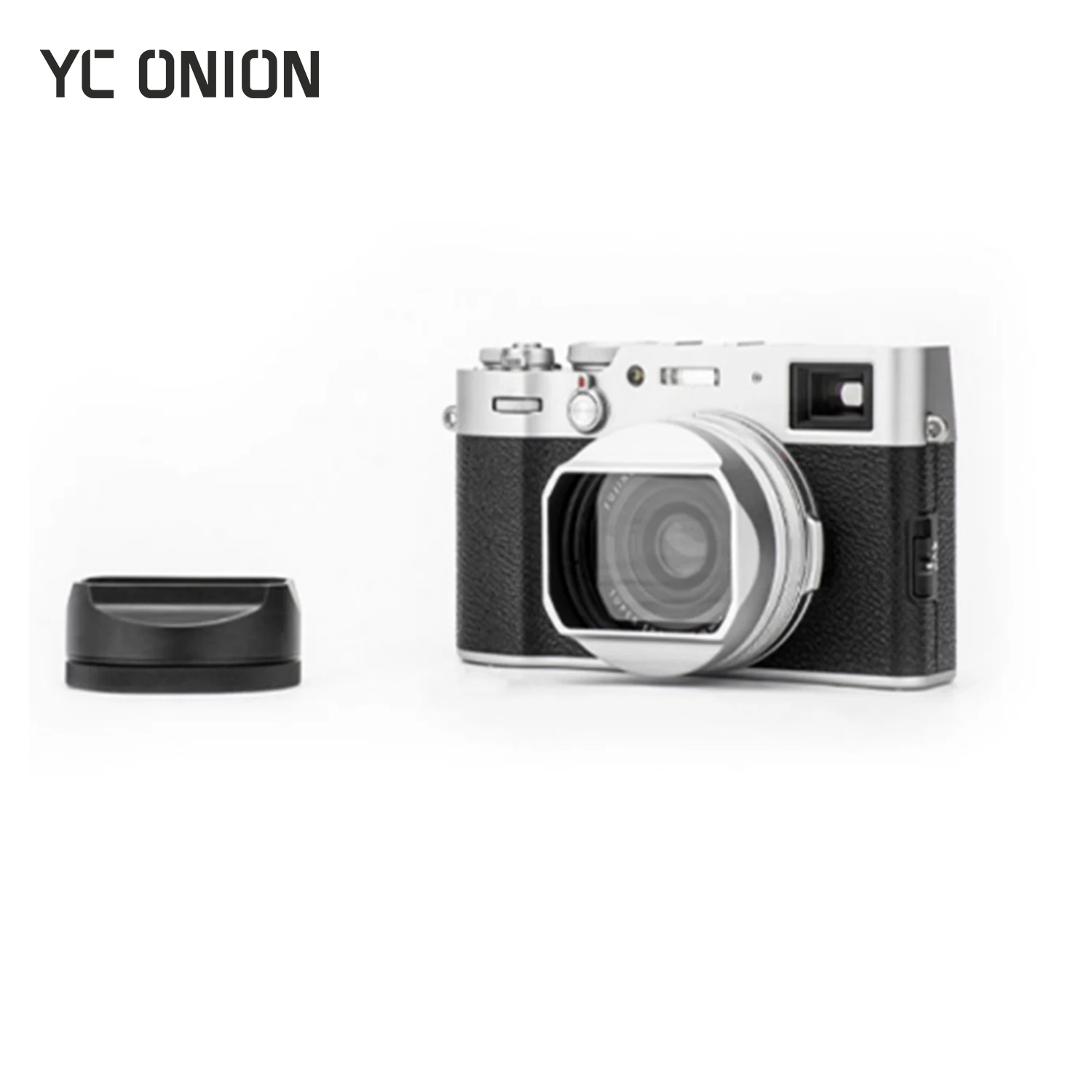 

YC Onion Lens Hood Shade for Fujifilm X100V X100F Camera Aluminum Alloy with 23mm Adapter Ring