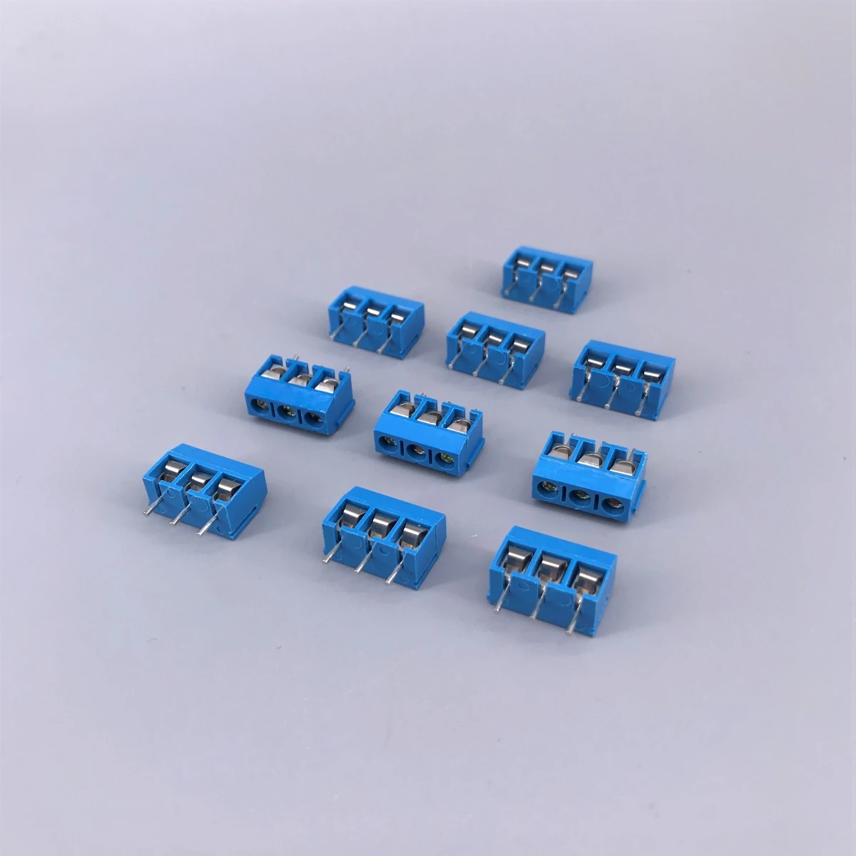 10 pcs 3 Pin Screw Blue and Green PCB Terminal Block Connector 5mm Pitch