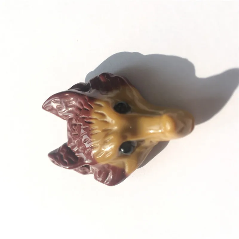 wolf head figurines craved craft healing stones and crystals Pendant mini animals status for kids Home Decor