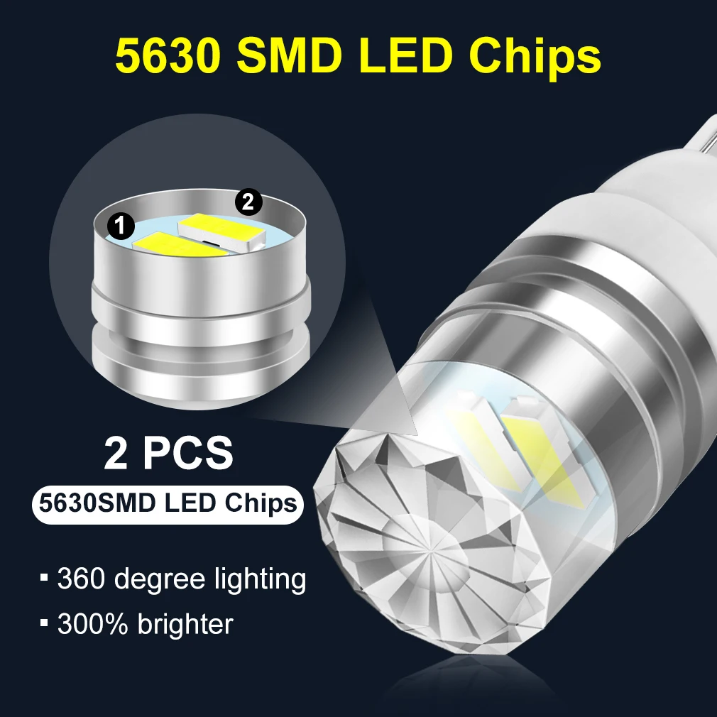 1Pc T10 LED W5W LED żarówka 194 168 Led 2SMD 5630 samochodów Wedge lampka tablicy rejestracyjnej światło kopuły 3000K 6000K 8000K biały zielony