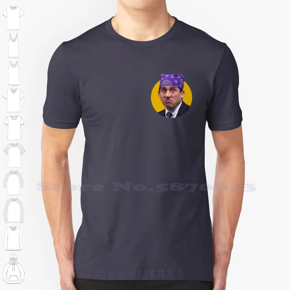 Prison Mike Michael From The Office 100% Cotton T-Shirt Michael Mike The Office Prison Mike Yellow Violet Circle Steve Carell