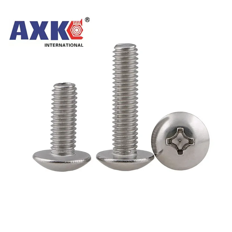 10/50X M2 M2.5 M3 M4 M5 M6 M8 304 A2-70 stainless steel JISB1111T Phillips Truss Head Large Flat Round Cross Screw Bolt L=3-80mm