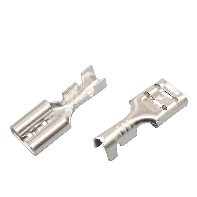 100Pcs/lot 2.8/4.8/6.3mm Female and Male Crimp Terminal Connector Silver Car Speaker Electric Wire Connectors Set