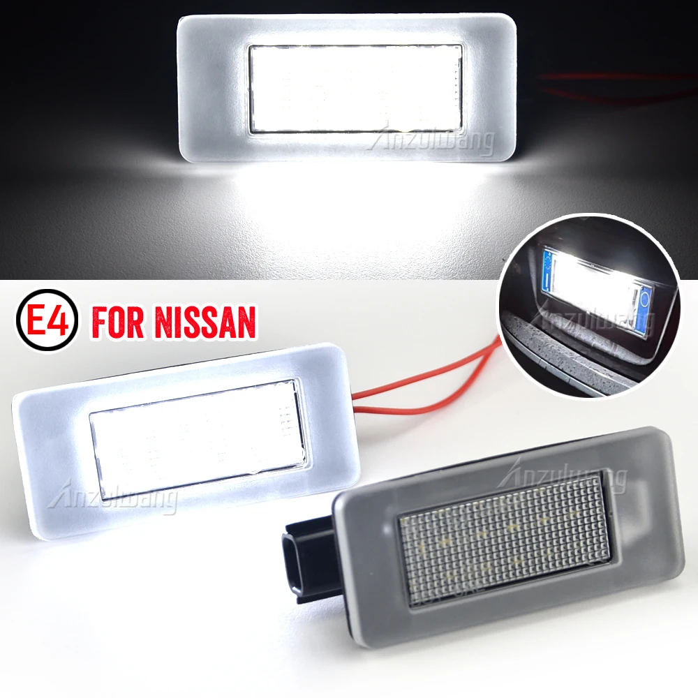 2Pc LED License Number Plate Tag Light Lamp For Dacia Duster Nissan Serena C27 2016 2017 2018 2019 2020 2021 Altima Suzuki Landy